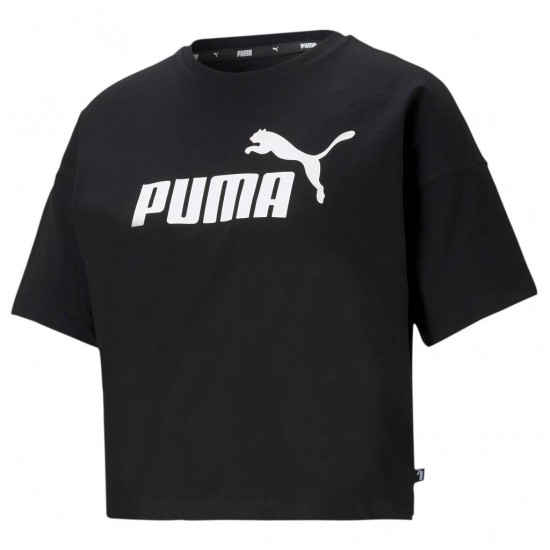 PUMA ESS CROPPED LOGO TEE 586866 01 ΜΑΥΡΟ