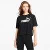 PUMA ESS CROPPED LOGO TEE 586866 01 ΜΑΥΡΟ