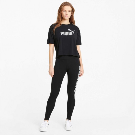 PUMA ESS CROPPED LOGO TEE 586866 01 ΜΑΥΡΟ