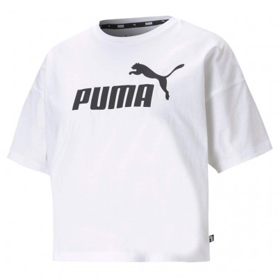 PUMA ESS CROPPED LOGO TEE 586866 02 ΛΕΥΚΟ