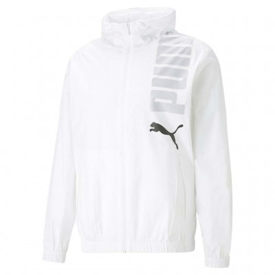 PUMA HOODED GRAPHIC WINDBREAKER 673245 02 ΛΕΥΚΟ