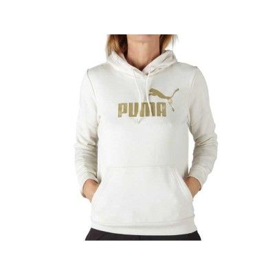 PUMA ESSENTIAL GLITTER LOGO HOODIE 684767 87 ΛΕΥΚΟ