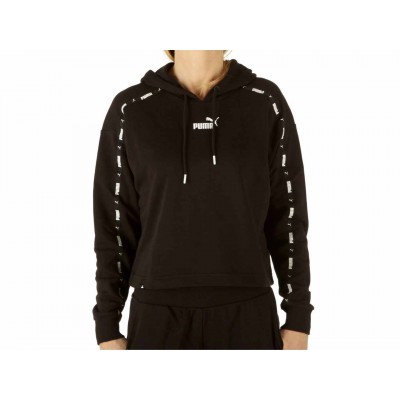 PUMA POWER TAPE CROPPED HOODIE 848431 01 ΜΑΥΡΟ