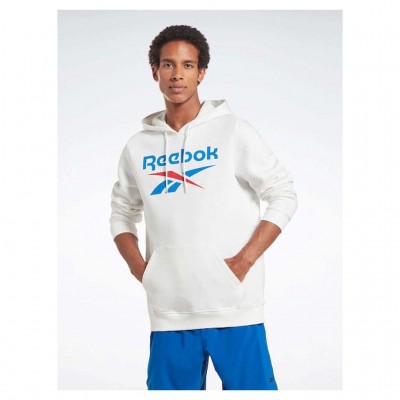 REEBOK IDENTITY FLEECE STACKED LOGO PULLOVER HOODIE 100050293 ΛΕΥΚΟ