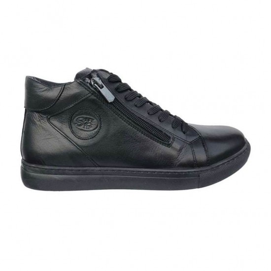 SAFE STEP ΜΠΟΤΑΚΙΑ LEATHER KA40801 ΜΑΥΡΟ SAFE STEP ΜΠΟΤΑΚΙΑ LEATHER KA40801 ΜΑΥΡΟ