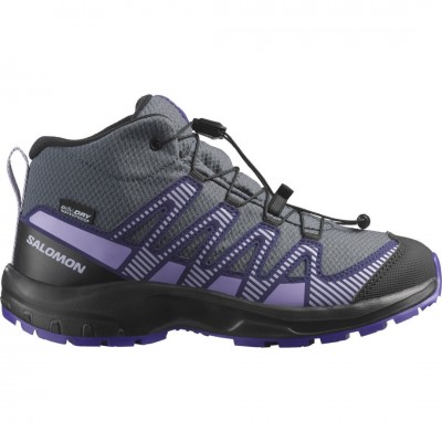 SALOMON JR XA PRO V8 MID WP 478573 ΓΚΡΙ ΜΩΒ