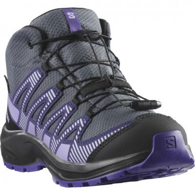 SALOMON JR XA PRO V8 MID WP 478573 ΓΚΡΙ ΜΩΒ