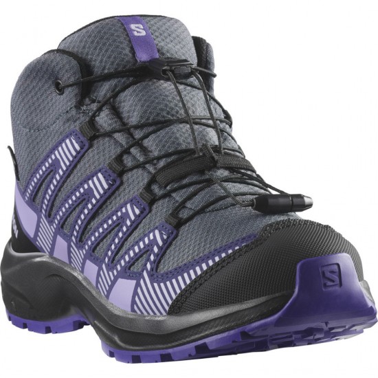 SALOMON JR XA PRO V8 MID WP 478573 ΓΚΡΙ ΜΩΒ