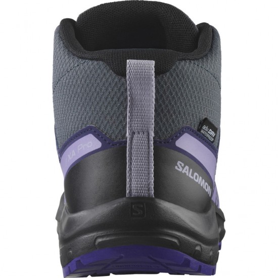 SALOMON JR XA PRO V8 MID WP 478573 ΓΚΡΙ ΜΩΒ