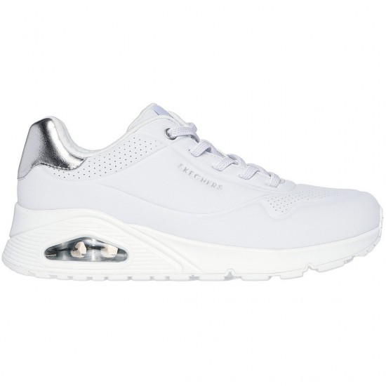 SKECHERS UNO-SHIMMER AWAY W 155196 WSK ΛΕΥΚΟ ΑΣΗΜΙ