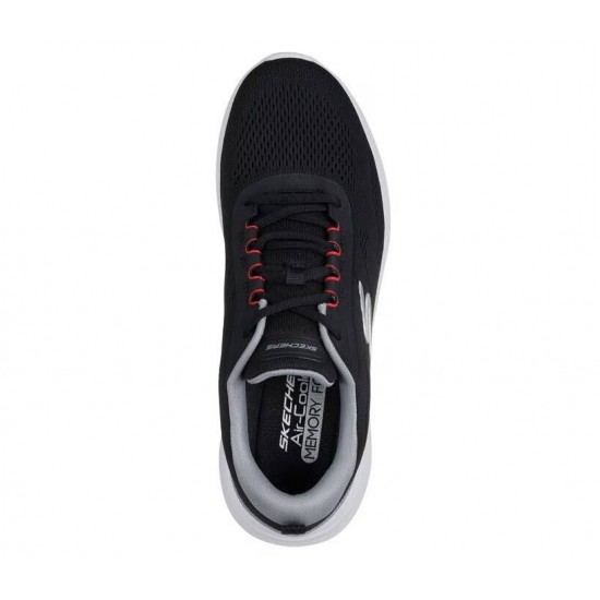 SKECHERS ENGINEERED MESH LACE UP 233184 BKGY ΜΑΥΡΟ ΓΚΡΙ