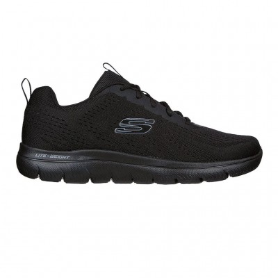 SKECHERS MESH LACE UP 232395 BBK ΜΑΥΡΟ