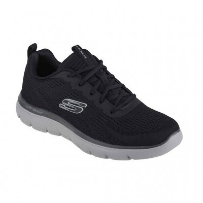 SKECHERS MESH LACE UP 232395 BKCC ΜΑΥΡΟ ΓΚΡΙ