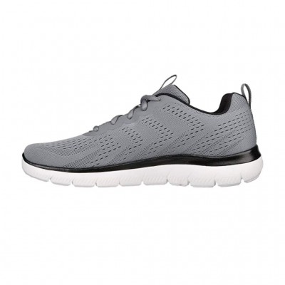 SKECHERS MESH LACE UP 232395 GYBK ΓΚΡΙ ΛΕΥΚΟ