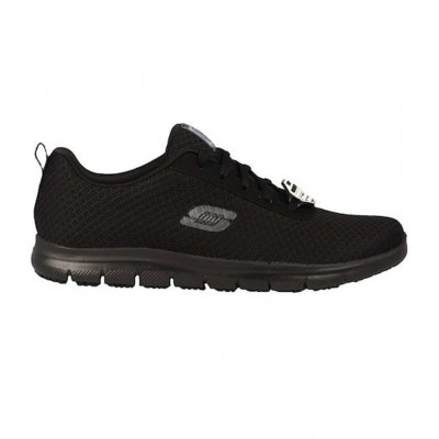 SKECHERS LACE UP MESH UPPER WITH SLIP 77210 BBK ΜΑΥΡΟ