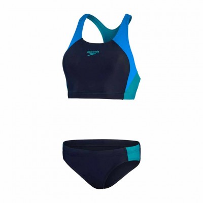 SPEEDO COLORBLOCK SPLIE 2PC 13476 15489W ΜΑΥΡΟ ΠΕΤΡΟΛ