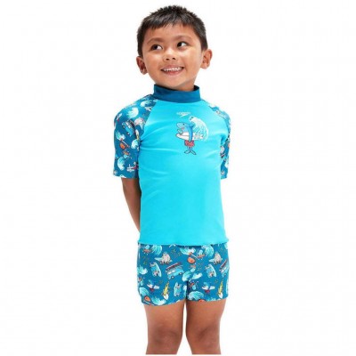 SPEEDO SHORT SLEEVE RASH TOP SET 003233 15137B ΓΑΛΑΖΙΟ