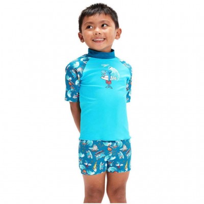 SPEEDO SHORT SLEEVE RASH TOP SET 003233 15137B ΓΑΛΑΖΙΟ