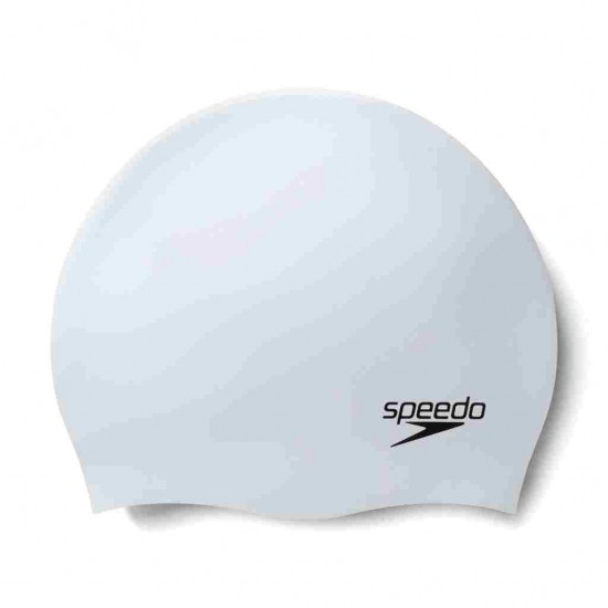 SPEEDO PLAIN MOULDED SILICON CAP 70984 14572U ΛΕΥΚΟ ΜΕΤΑΛΙΖΕ