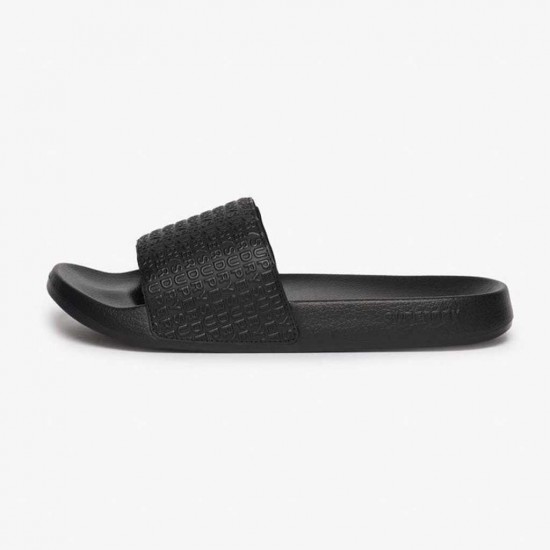SUPERDRY D2 SDNA AOP EMBOSSED POOL SLIDE MF310272A 02A ΜΑΥΡΟ