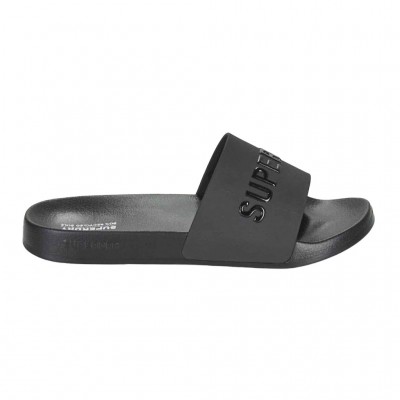 SUPERDRY CODE VEGAN POOL SLIDERS WF310216Α 16Α ΜΑΥΡΟ