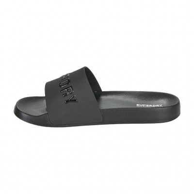 SUPERDRY CODE VEGAN POOL SLIDERS WF310216Α 16Α ΜΑΥΡΟ