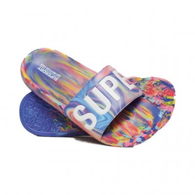 SUPERDRY MARBLE VEGAN POOL SLIDE WF310218A 2JQ ΠΟΛΥΧΡΩΜΟ