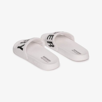 SUPERDRY CORE POOL SLIDE WF310237A T7X3 ΛΕΥΚΟ ΜΑΥΡΟ