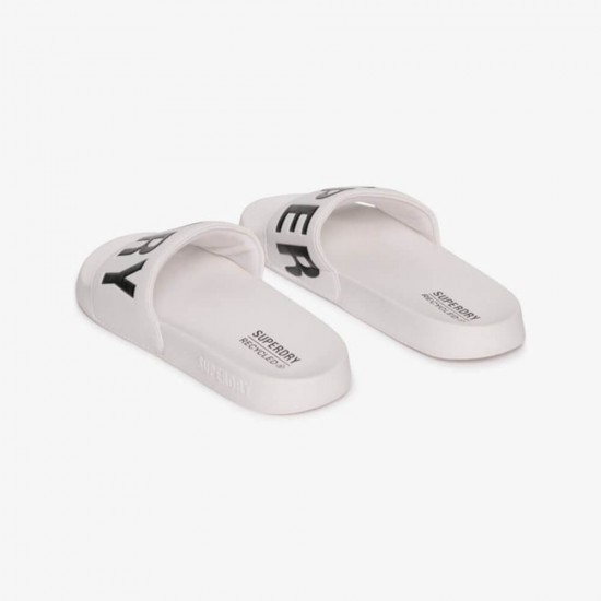 SUPERDRY CORE POOL SLIDE WF310237A T7X3 ΛΕΥΚΟ ΜΑΥΡΟ