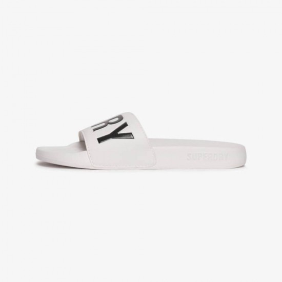 SUPERDRY CORE POOL SLIDE WF310237A T7X3 ΛΕΥΚΟ ΜΑΥΡΟ