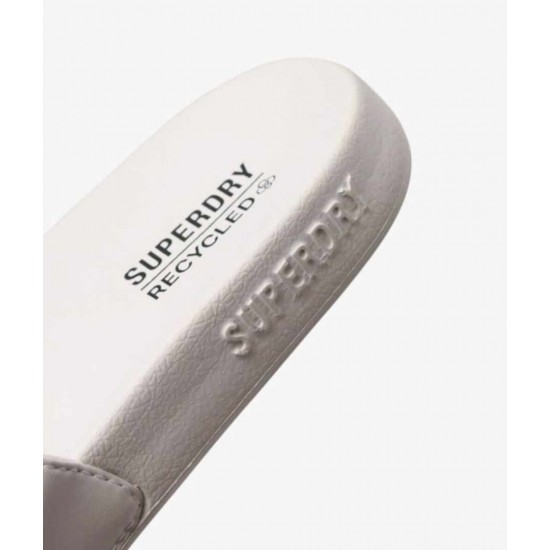 SUPERDRY CORE POOL SLIDE WF310237A T7X3 ΛΕΥΚΟ ΜΑΥΡΟ