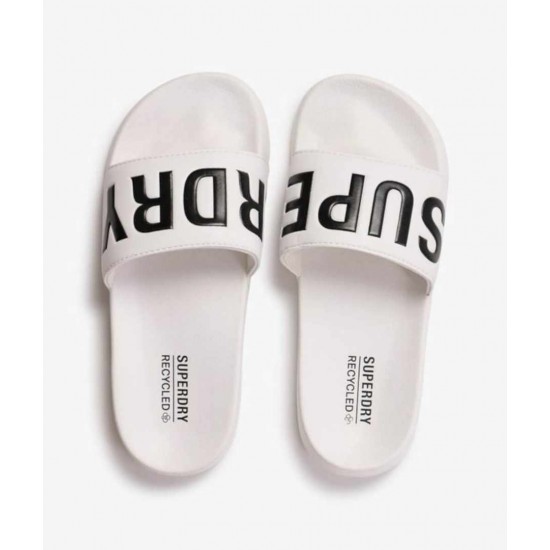 SUPERDRY CORE POOL SLIDE WF310237A T7X3 ΛΕΥΚΟ ΜΑΥΡΟ
