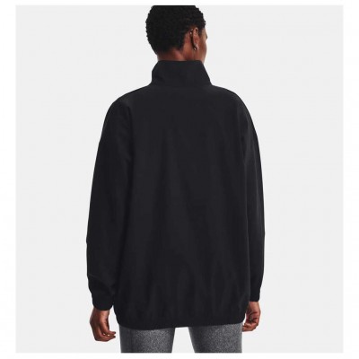 UNDER ARMOUR WOVEN FULL ZIP OVERSIZED JACKET 1369890 002 ΜΑΥΡΟ