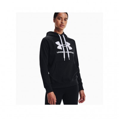 UNDER ARMOUR RIVAL FLEECE LOGO HOODIE 1356318 001 ΜΑΥΡΟ