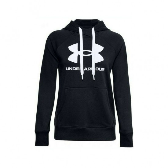 UNDER ARMOUR RIVAL FLEECE LOGO HOODIE 1356318 001 ΜΑΥΡΟ