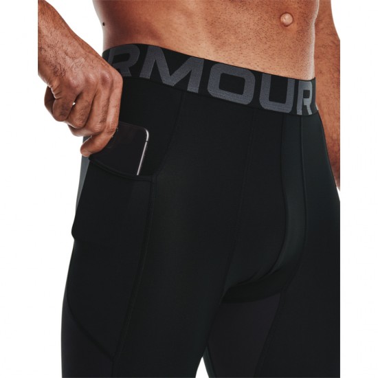 UNDER ARMOUR HEATGEAR ARMOUR 3/4 TIGHTS 1361588 001 ΜΑΥΡΟ